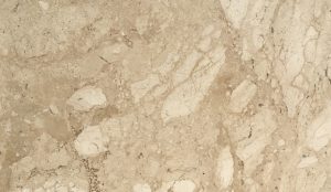 Beige Bahia marble slab featuring a warm beige background with intricate fossilized patterns and natural veining, perfect for creating a timeless and elegant aesthetic in living spaces.
